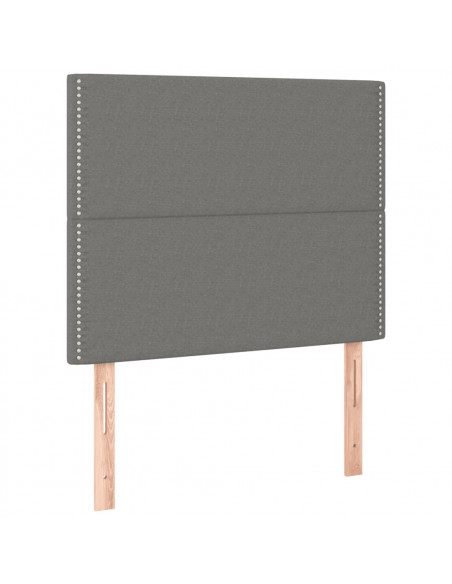 Giroletto a Molle con Materasso Grigio Scuro 100x200 cm Tessuto