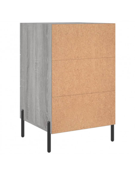 Comodino Grigio Sonoma 40x40x66 cm in Legno Multistrato