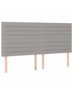 Giroletto a Molle con Materasso Grigio Chiaro 200x200cm Tessuto