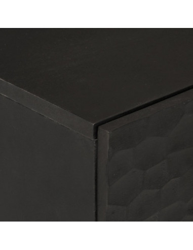 Credenza Nera 60x33x75 cm in Legno Massello di Mango