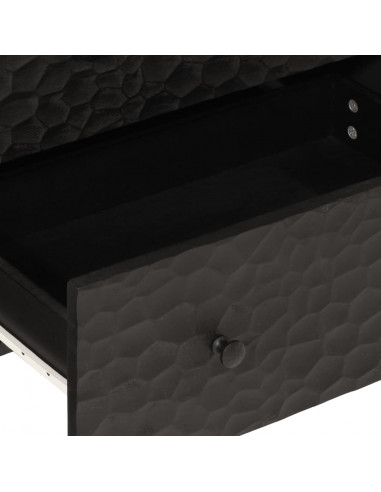 Credenza Nera 60x33x75 cm in Legno Massello di Mango