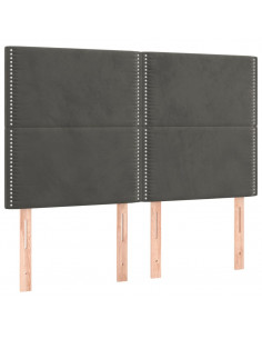 Giroletto a Molle con Materasso Grigio Scuro 140x190 cm Velluto