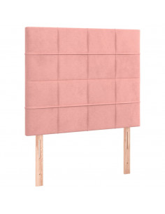 Giroletto a Molle con Materasso Rosa 80x200 cm in Velluto