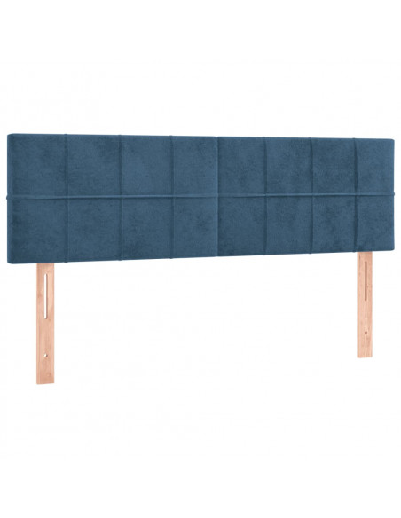Giroletto a Molle con Materasso Blu Scuro 140x200 cm in Velluto