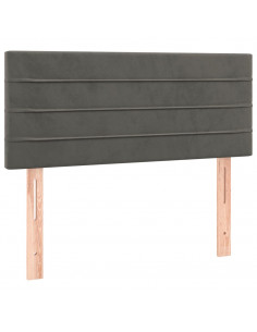 Giroletto a Molle con Materasso Grigio Scuro 90x200 cm Velluto