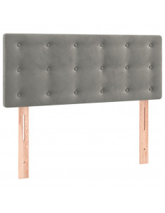 Giroletto a Molle con Materasso Grigio Chiaro 100x200cm Velluto