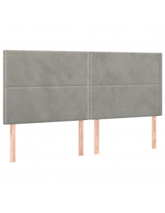 Giroletto a Molle con Materasso Grigio Chiaro 200x200cm Velluto