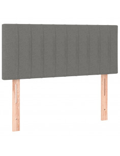 Giroletto a Molle con Materasso Grigio Scuro 120x200 cm Tessuto