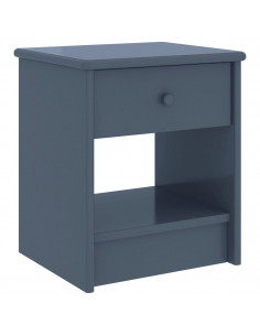 Comodino Grigio Chiaro 35x30x40 cm in Legno Massello di Pino 2