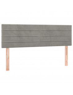 Giroletto a Molle con Materasso Grigio Chiaro 140x200cm Velluto