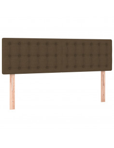 Giroletto a Molle con Materasso Marrone Scuro 140x200cm Tessuto