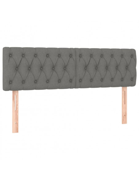 Giroletto a Molle con Materasso Grigio Scuro 160x200 cm Tessuto