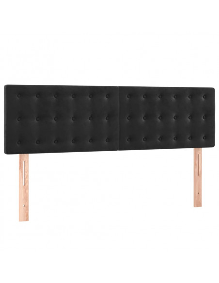 Giroletto a Molle con Materasso Nero 140x190 cm in Velluto