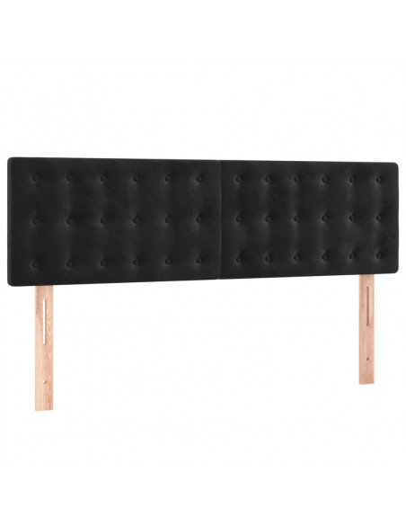 Giroletto a Molle con Materasso Nero 140x190 cm in Velluto