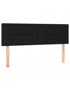 Giroletto a Molle con Materasso Nero 140x190 cm in Tessuto