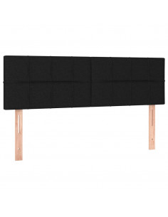 Giroletto a Molle con Materasso Nero 140x190 cm in Tessuto