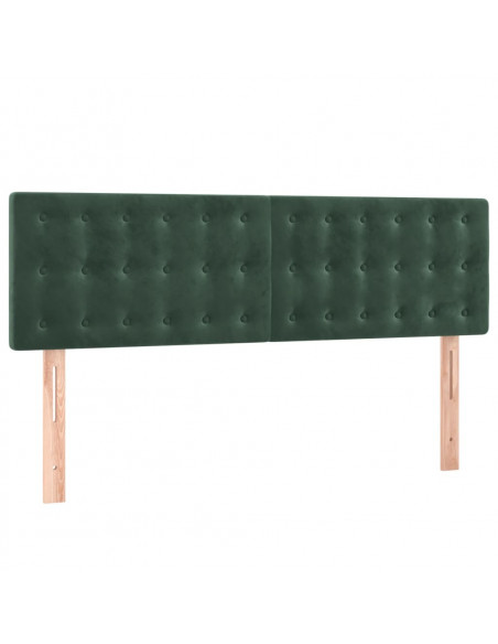 Giroletto a Molle con Materasso Verde Scuro 140x190 cm Velluto