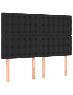 Giroletto a Molle con Materasso Nero 140x200 cm in Similpelle