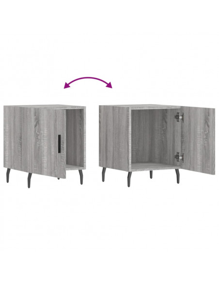 Comodini 2 pz Grigio Sonoma 40x40x50 cm in Legno Multistrato
