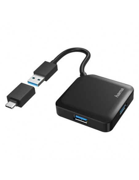 HUB Hama 00200116 Usb 3.2 Gen1 Black Black