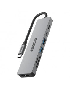 HUB Sitecom CN 5504 USB C Power Delivery Grey Grey