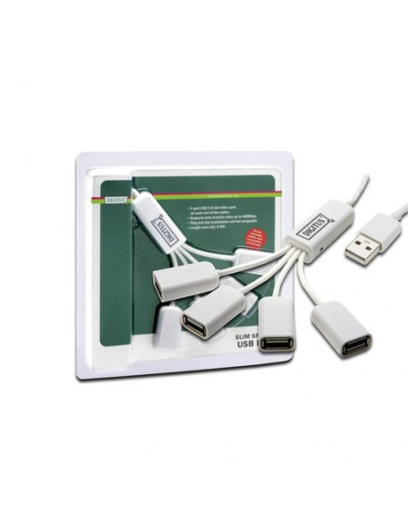 HUB USB DIGITUS 4 PORTE CON CAVI SINGOLI FEMMINA A CODA
