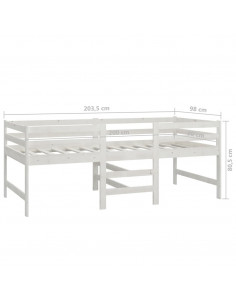 Giroletto Bianco 90x200 cm in Legno Massello di Pino