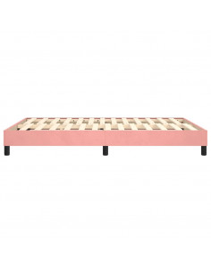 Struttura Letto a Rete a Molle Rosa 140x200 cm in Velluto