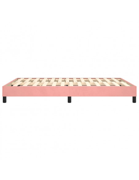 Struttura Letto a Rete a Molle Rosa 140x200 cm in Velluto