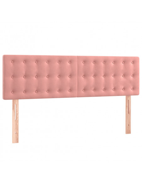 Giroletto a Molle con Materasso Rosa 140x200 cm in Velluto