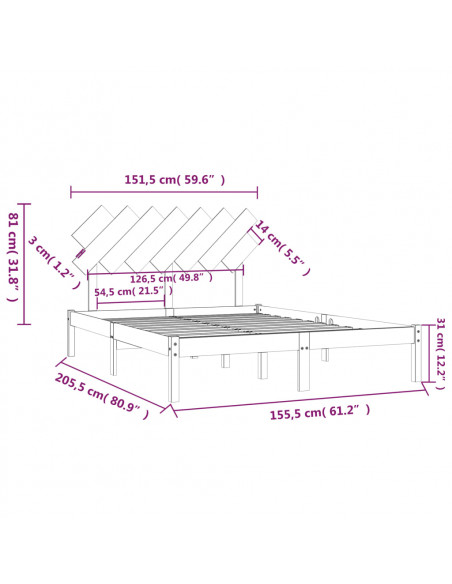 Giroletto Bianco 150x200 cm King in Legno Massello