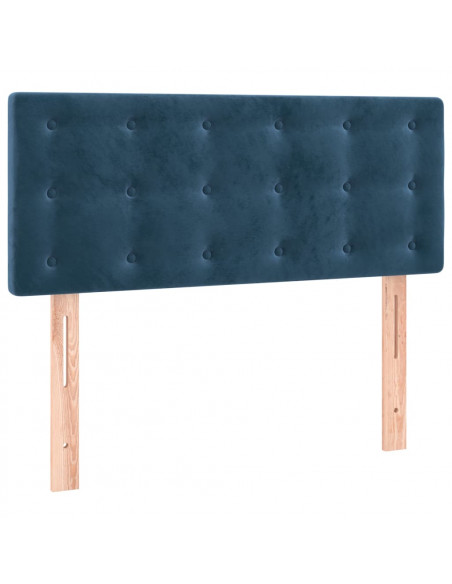 Giroletto a Molle con Materasso Blu Scuro 90x190 cm in Velluto