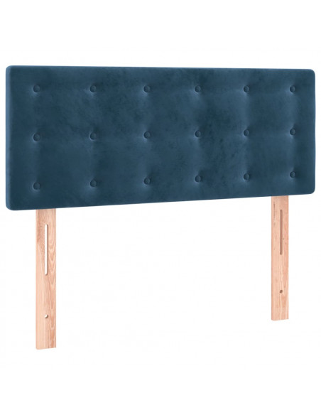 Giroletto a Molle con Materasso Blu Scuro 90x200 cm in Velluto