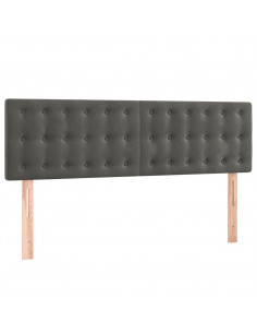 Giroletto a Molle con Materasso Grigio Scuro 140x190 cm Velluto