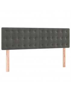 Giroletto a Molle con Materasso Grigio Scuro 140x190 cm Velluto