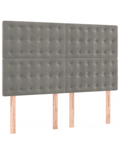 Giroletto a Molle con Materasso Grigio Chiaro 140x190cm Velluto