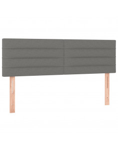 Giroletto a Molle con Materasso Grigio Scuro 140x190 cm Tessuto