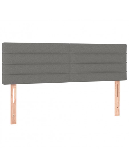 Giroletto a Molle con Materasso Grigio Scuro 140x190 cm Tessuto