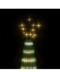 Illuminazione Albero di Natale a Cono 275LED Bianco Caldo 180cm