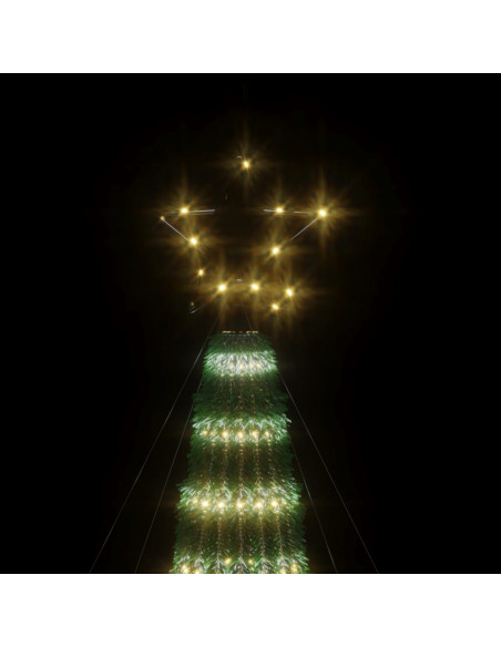 Illuminazione Albero di Natale a Cono 275LED Bianco Caldo 180cm