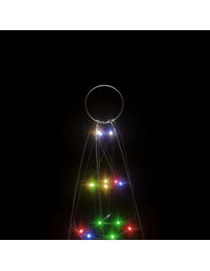 Illuminazione Albero di Natale su Pennone 200LED Colorato 180cm