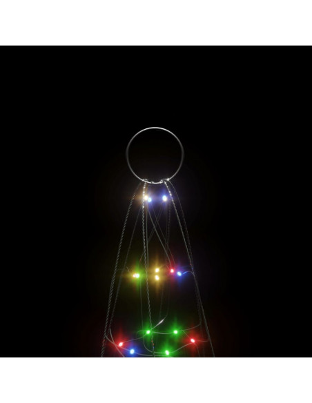 Illuminazione Albero di Natale su Pennone 200LED Colorato 180cm