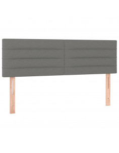 Giroletto a Molle con Materasso Grigio Scuro 140x190 cm Tessuto