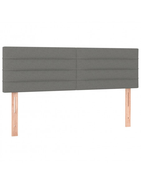 Giroletto a Molle con Materasso Grigio Scuro 140x190 cm Tessuto