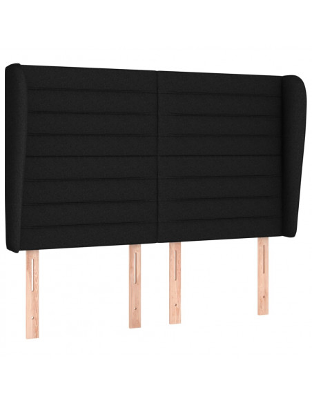 Giroletto a Molle con Materasso Nero 140x190 cm in Tessuto