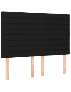 Giroletto a Molle con Materasso Nero 140x190 cm in Tessuto