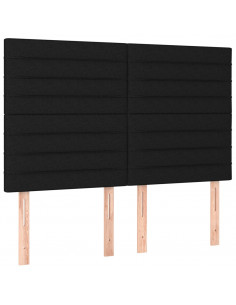 Giroletto a Molle con Materasso Nero 140x200 cm in Tessuto