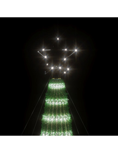 Illuminazione Albero Natale a Cono 275LED Bianco Freddo 180cm