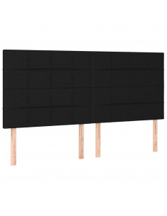 Giroletto a Molle con Materasso Nero 180x200 cm in Tessuto