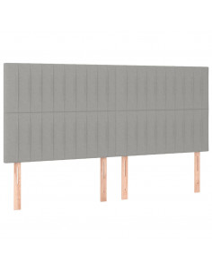 Giroletto a Molle con Materasso Grigio Chiaro180x200 cm Tessuto